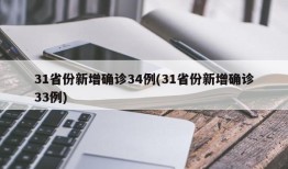 31省份新增确诊34例(31省份新增确诊33例)