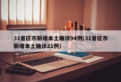 31省区市新增本土确诊94例(31省区市新增本土确诊21例)