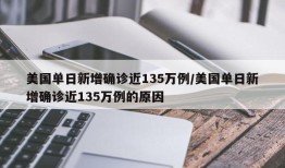 美国单日新增确诊近135万例/美国单日新增确诊近135万例的原因