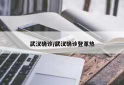 武汉确诊/武汉确诊登革热