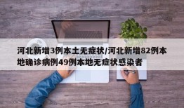 河北新增3例本土无症状/河北新增82例本地确诊病例49例本地无症状感染者