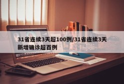 31省连续3天超100例/31省连续3天新增确诊超百例