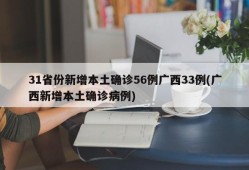 31省份新增本土确诊56例广西33例(广西新增本土确诊病例)