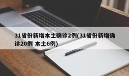 31省份新增本土确诊2例(31省份新增确诊20例 本土6例)