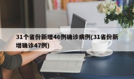 31个省份新增46例确诊病例(31省份新增确诊47例)