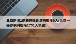 北京新增1例新冠确诊病例密接9人(北京一确诊病例密接1751人轨迹)