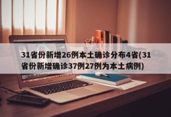 31省份新增26例本土确诊分布4省(31省份新增确诊37例27例为本土病例)