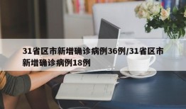 31省区市新增确诊病例36例/31省区市新增确诊病例18例